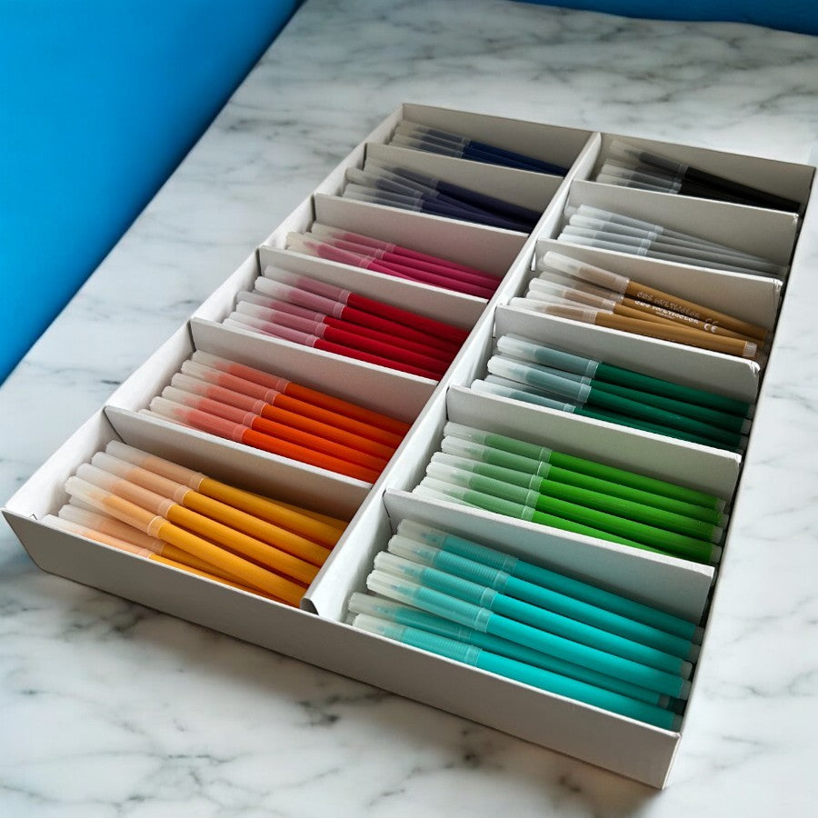 Pack of 288 Felt Pens in 12 Vibrant Colours Non Toxic, Washable - Consortium Colourworld