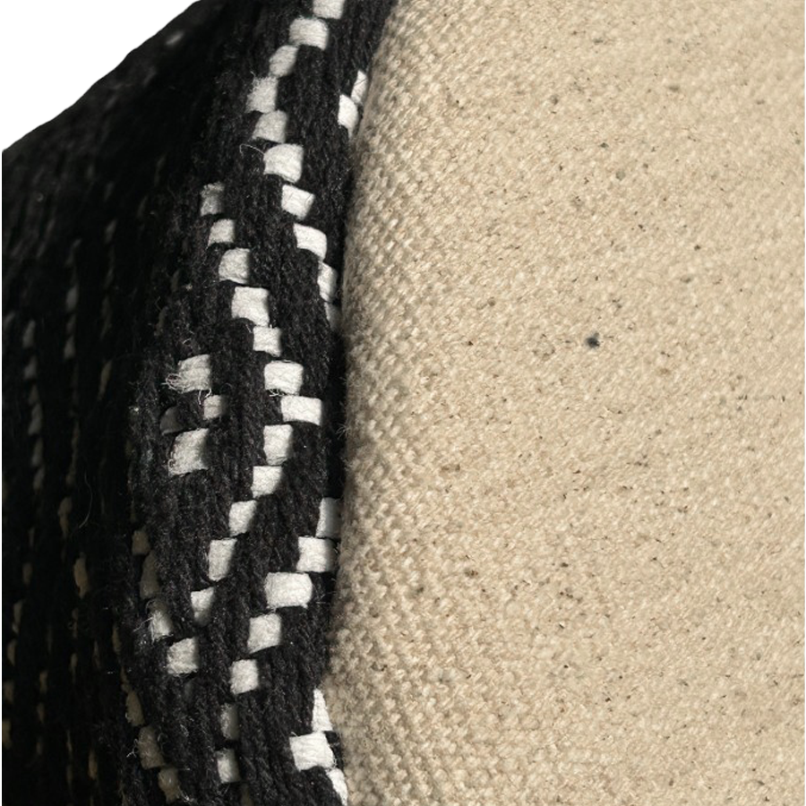 2-Pack Black & White Woven Fabric Storage Baskets – Cotton Blend, Large & Medium Sizes
