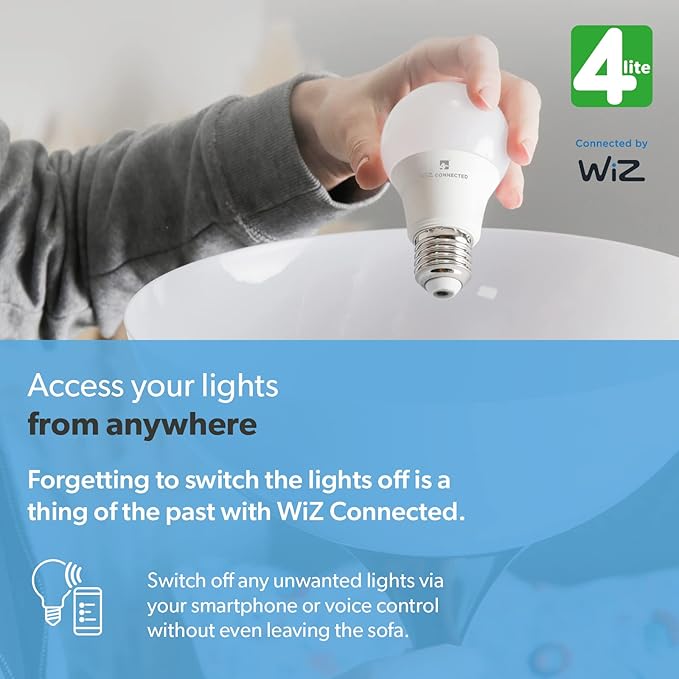 4lite Retro A60 Smoky White WiFi LED Smart Bulb - B22 Bayonet Cap