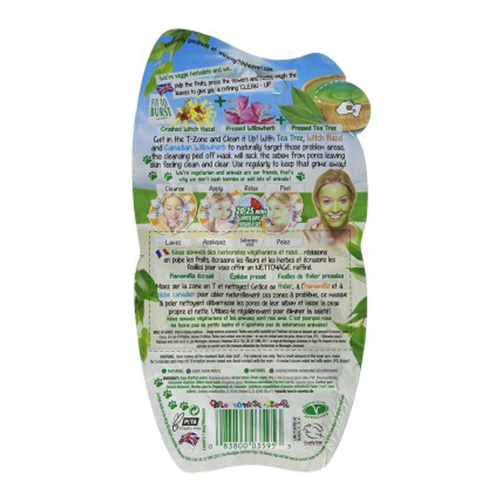 7th Heaven - Tea Tree Easy Peel-Off Face Mask, T-Zone and Problem Skin - Minimises & Refines Pores