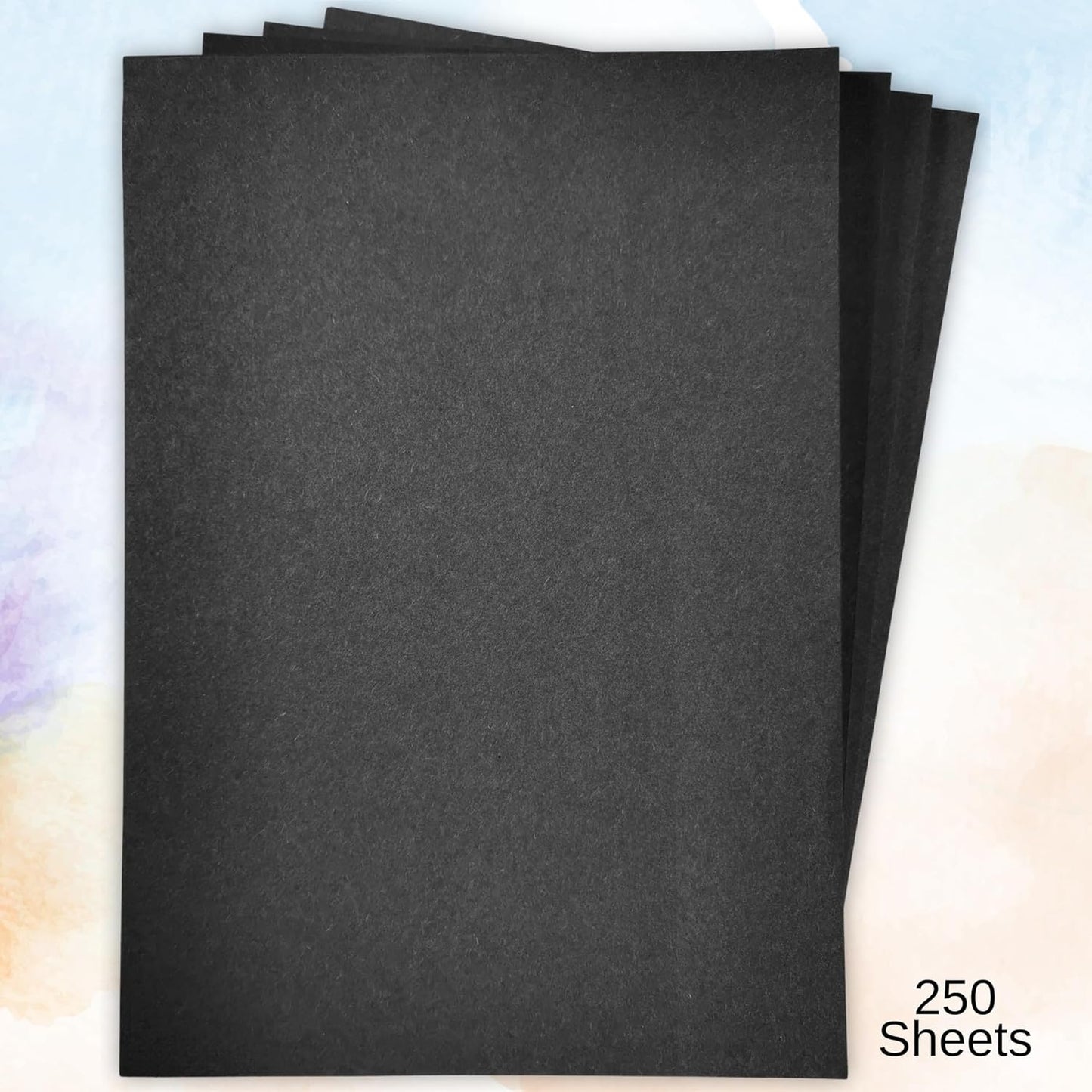 A2 Black Sugar Paper 250 Sheets Pack 100 gsm