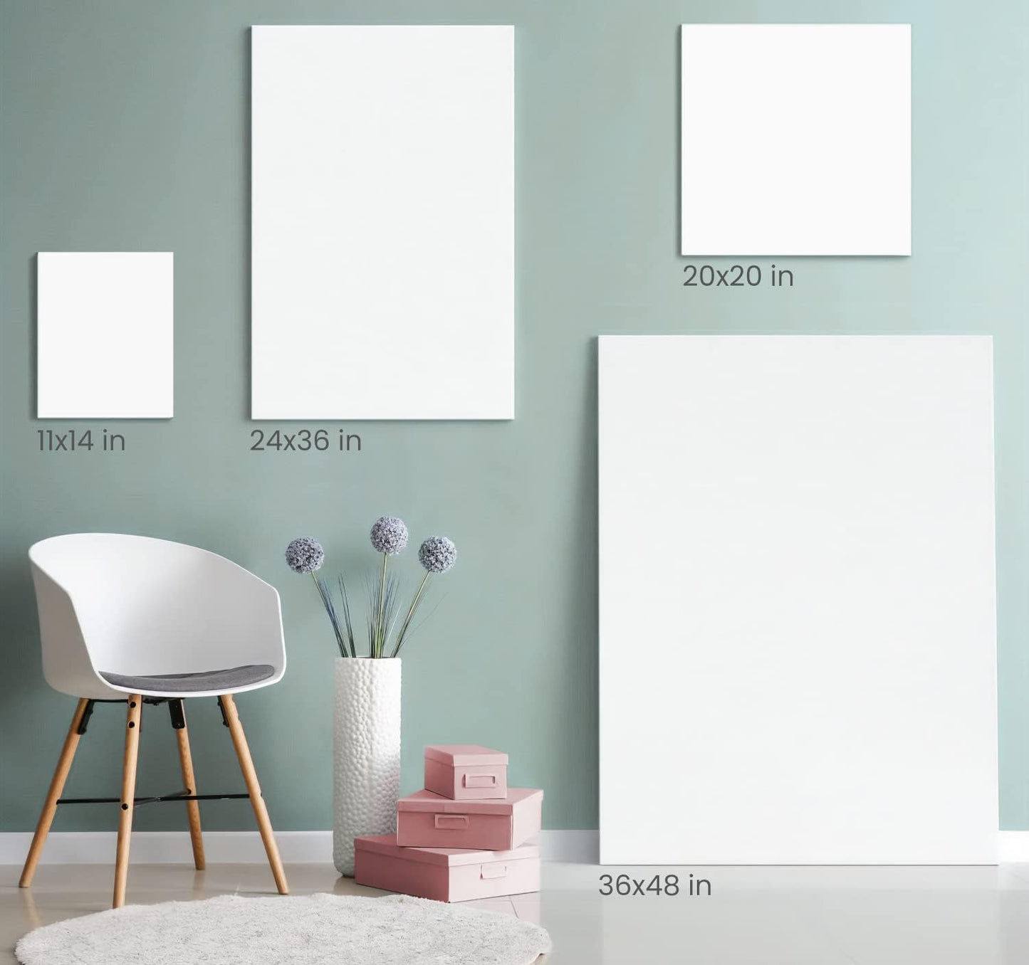 Arteza 24x36" (60x90cm) 100% Cotton Stretched Primed Canvas- 2 Pack