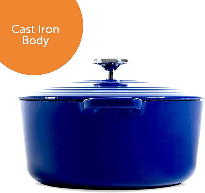 BK Bourgogne Enameled Cast Iron Dutch Oven, Royal Blue - 28cm/6.7L