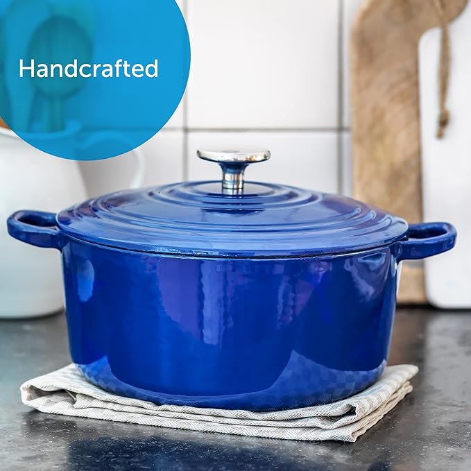 BK Bourgogne Enameled Cast Iron Dutch Oven, Royal Blue - 28cm/6.7L