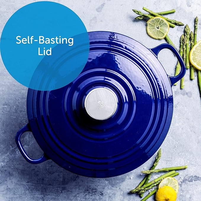 BK Bourgogne Enameled Cast Iron Dutch Oven, Royal Blue - 28cm/6.7L