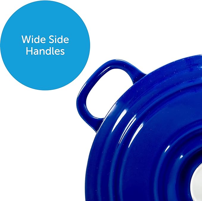 BK Bourgogne Enameled Cast Iron Dutch Oven, Royal Blue - 28cm/6.7L