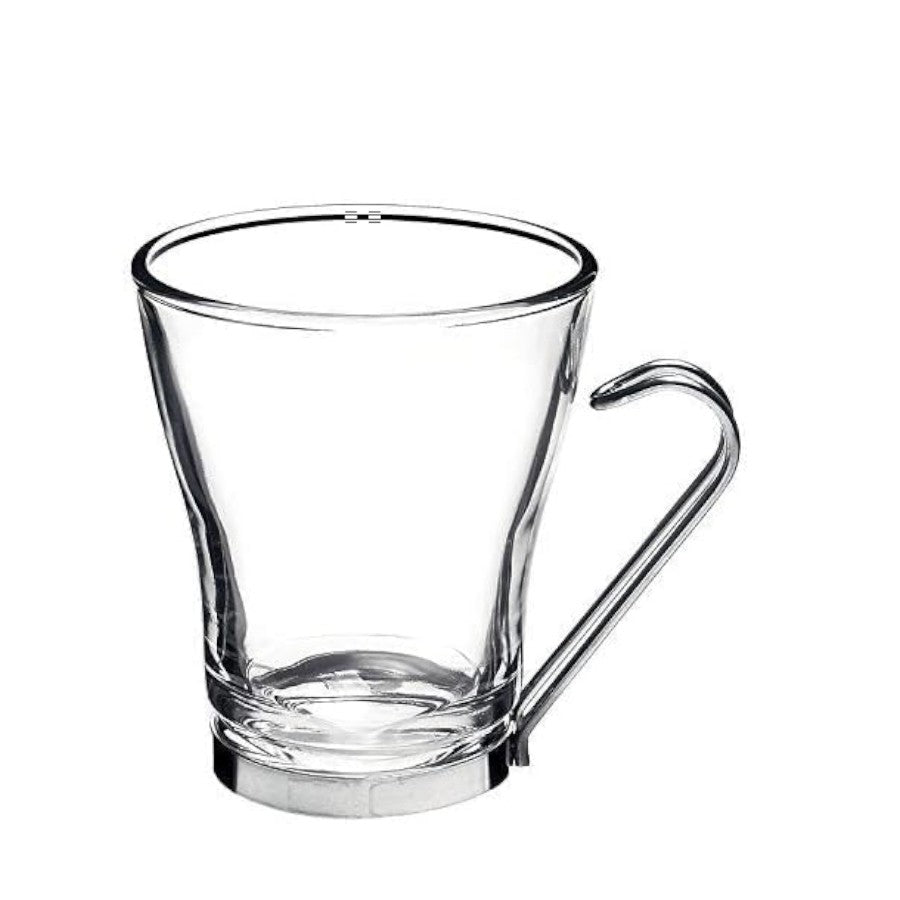 Bormioli Rocco Oslo Large Coffee/Tea Mug Set of 6 in Clear Glass - 320ml / 11oz
