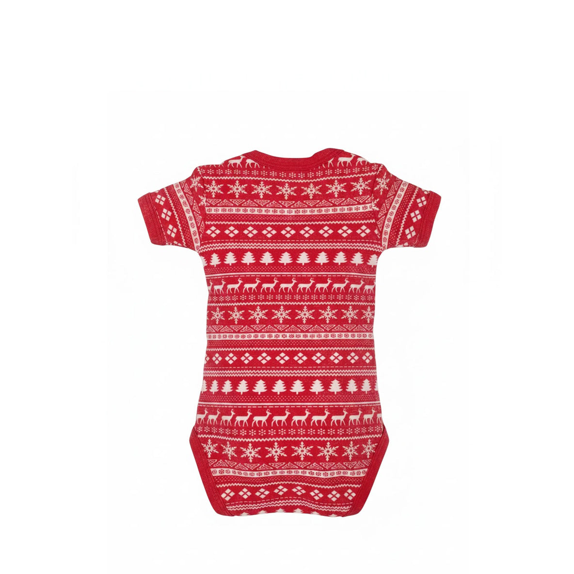 Baby Christmas Short Sleeve Bodysuit - Red