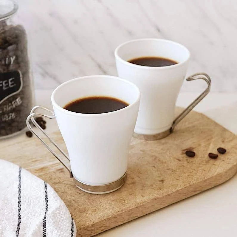 Bormioli Rocco Aromateca White Oslo Coffee/Tea Mug 23.5 cl Set of 4 in White Opal Glass