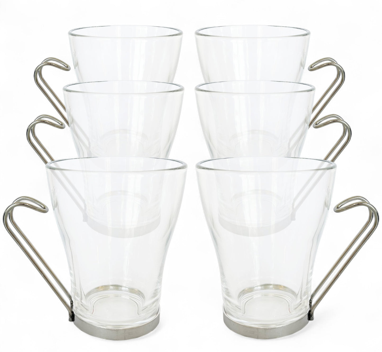 Bormioli Rocco Oslo Large Coffee/Tea Mug Set of 6 in Clear Glass - 320ml / 11oz