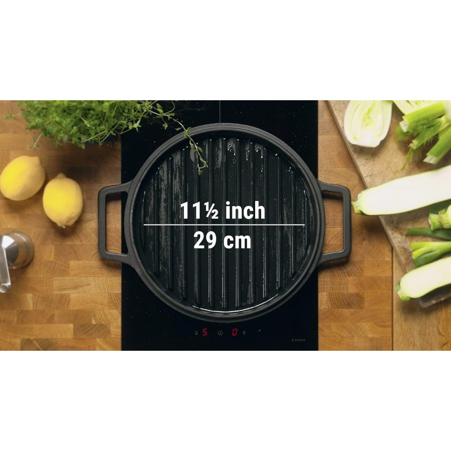 CrushGrind® 4-in-1 Cast Iron Dutch Oven 6.5L – Casserole / Grill Pan, Bread Dome & Pizza Stone in One