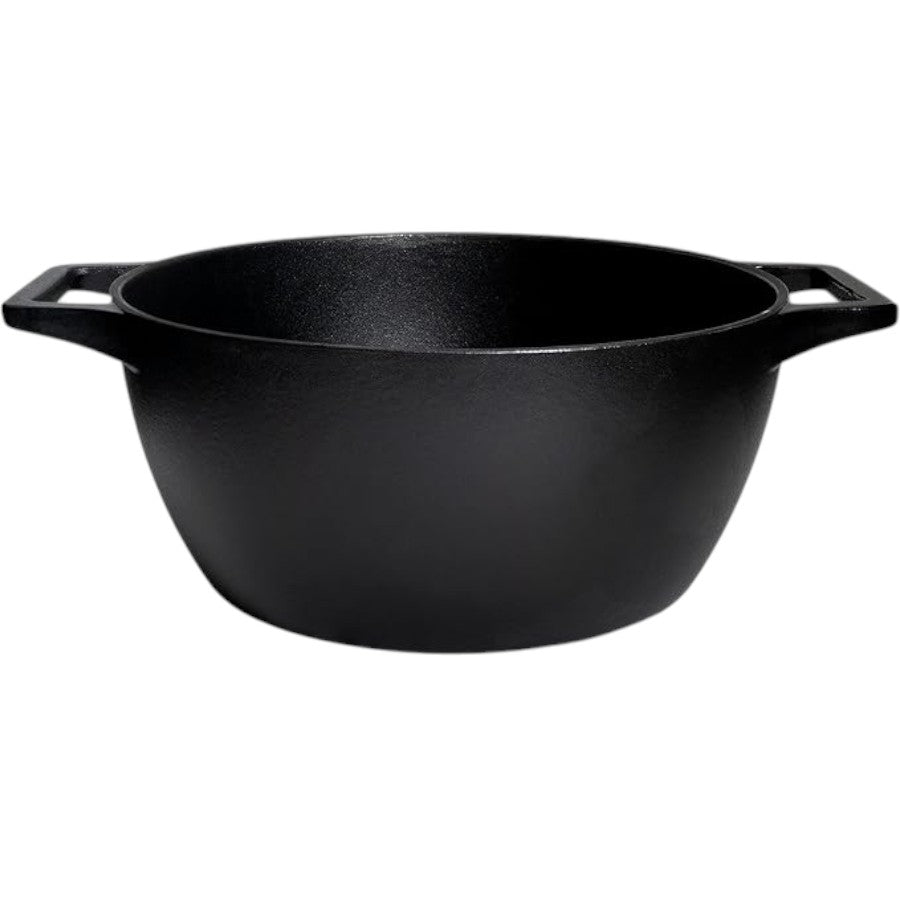 CrushGrind® 4-in-1 Cast Iron Dutch Oven 6.5L – Casserole / Grill Pan, Bread Dome & Pizza Stone in One