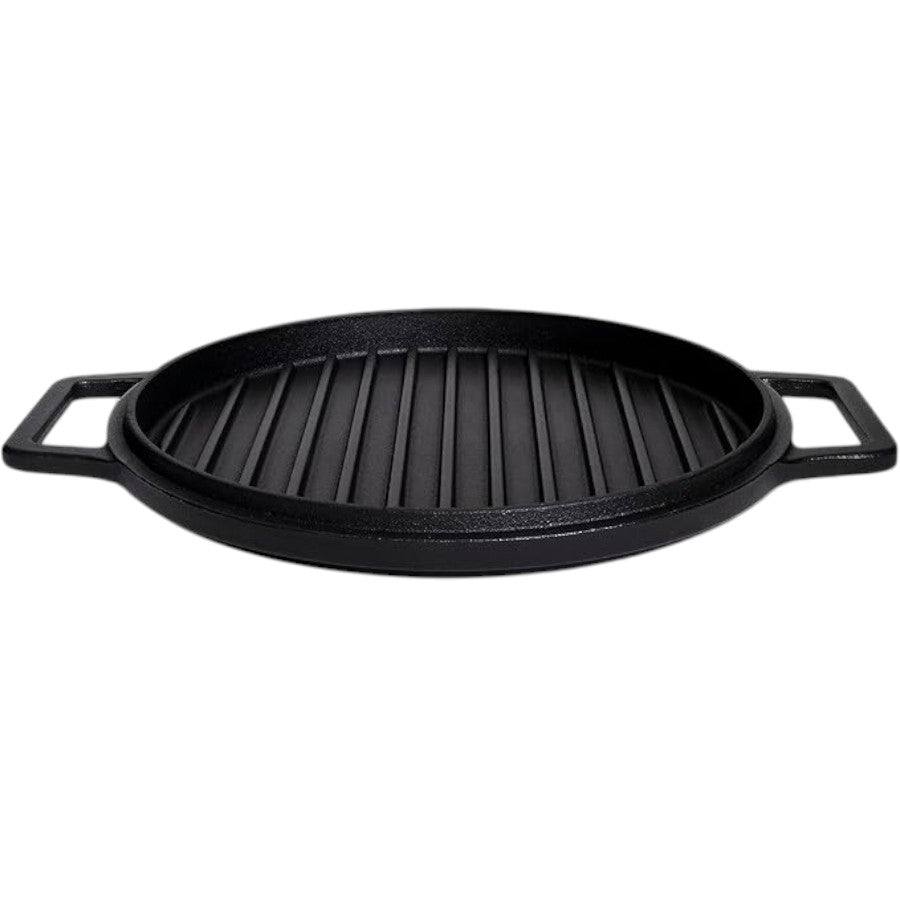 CrushGrind® 4-in-1 Cast Iron Dutch Oven 6.5L – Casserole / Grill Pan, Bread Dome & Pizza Stone in One