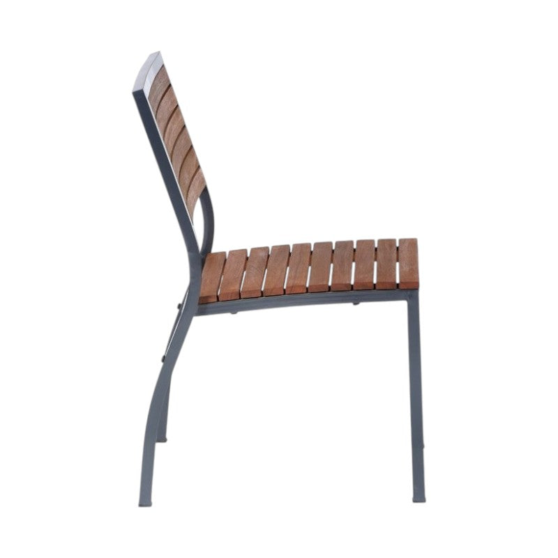 Premium 4 Seater Hardwood Outdoor Garden Patio Dining Set With Metal Frame – Square Table Stackable ChaIrs Brackenstyle Dorset