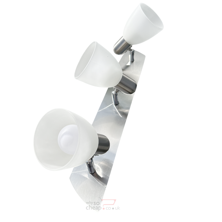Eglo Enea-C 3 Bulb Bar Spotlight Dimmable – E14-Led RGB Bulbs Included – Matt Nickel SKU 75375