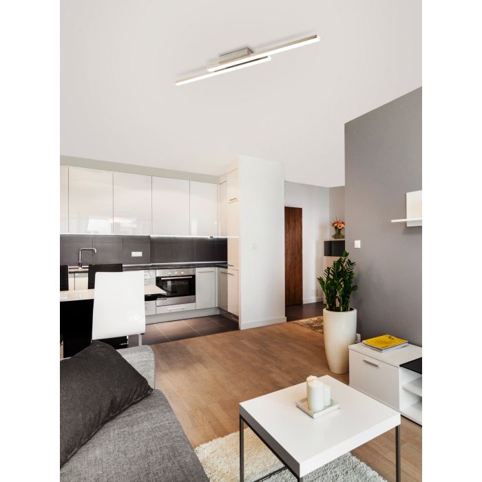 Eglo CONNECT FRAIOLI-C Smart LED Ceiling Light – Matt Nickel, RGB Colour Changing with Remote Control