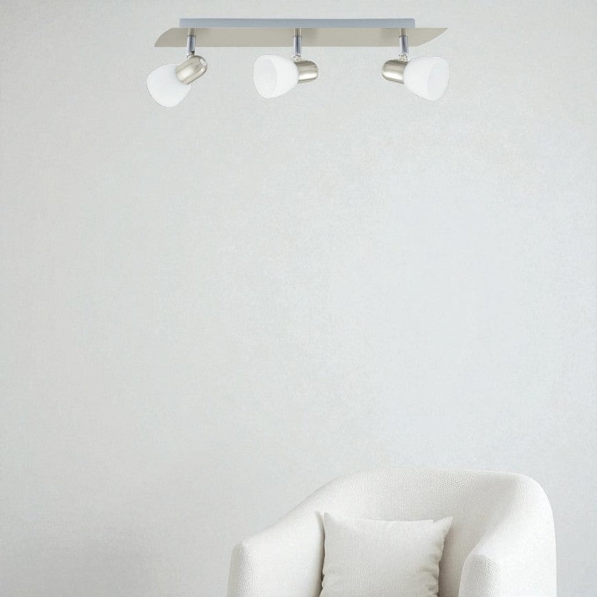 Eglo Enea-C 3 Bulb Bar Spotlight Dimmable – E14-Led RGB Bulbs Included – Matt Nickel SKU 75375
