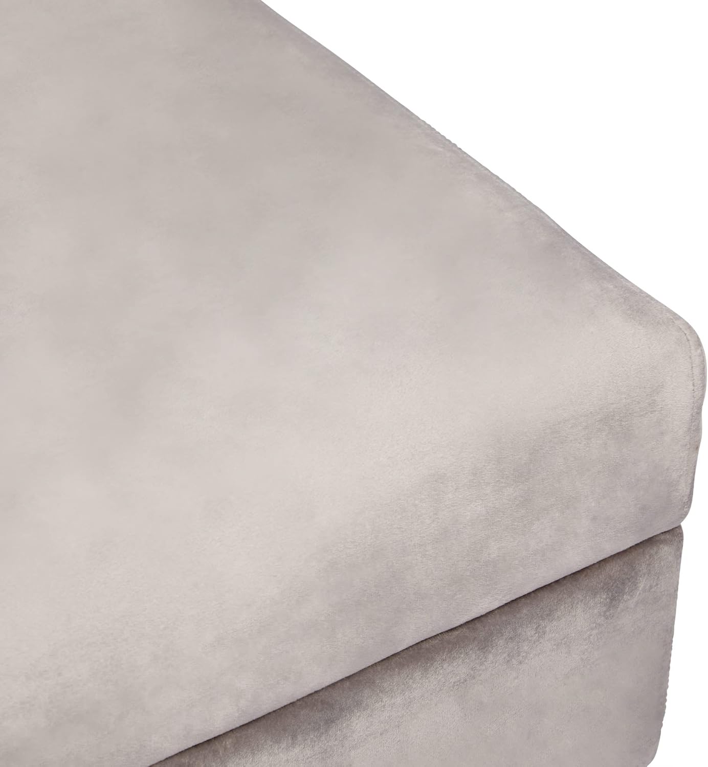 Grey Square Velvet Ottoman Footstool Black Metal Legs 81D x 81W x 44.5H Designed by Beautify