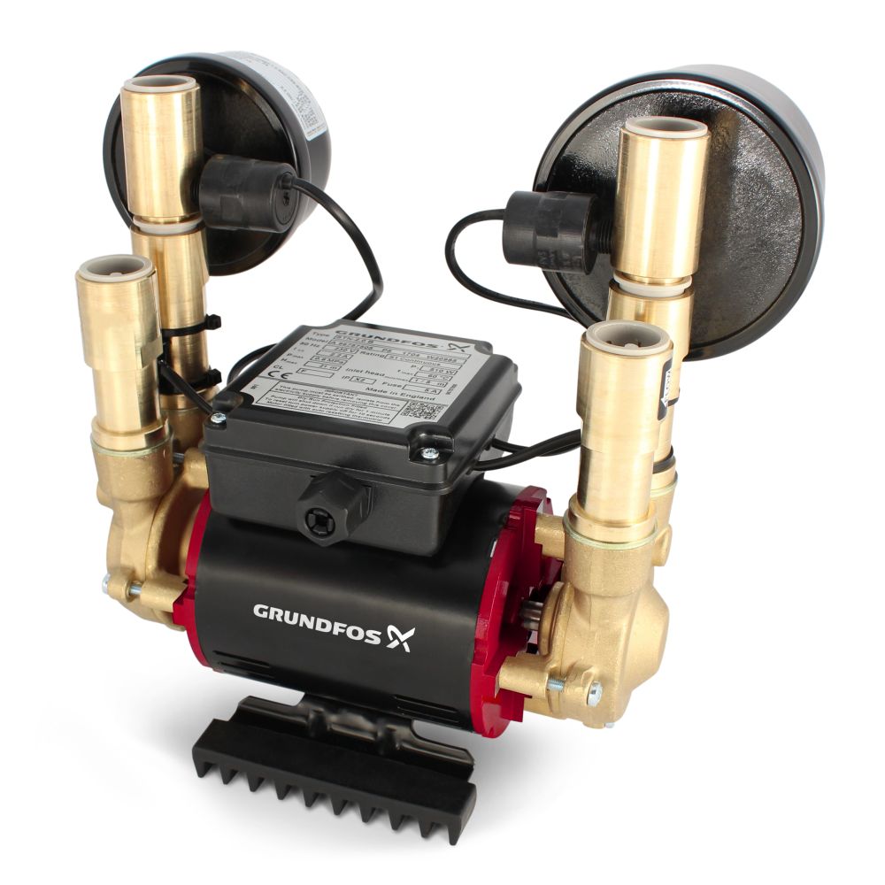 Grundfos Amazon STN-4.0B Brass Universal 4.0 Bar Twin Impeller Shower Pump