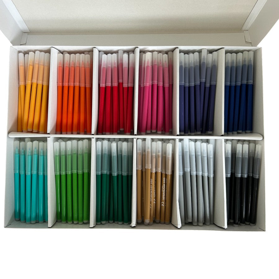 Pack of 288 Felt Pens in 12 Vibrant Colours Non Toxic, Washable - Consortium Colourworld