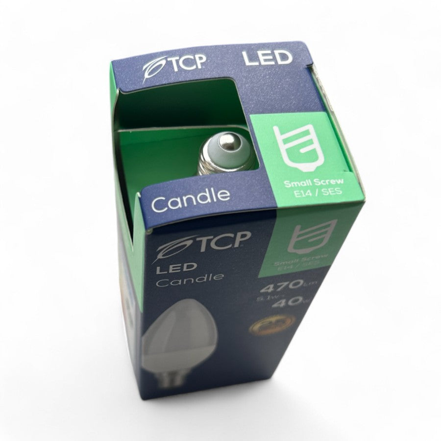 TCP - Candle Light Bulb - 5.1W SES/E14 LED Non-Dimmable - Warm White 4-pk