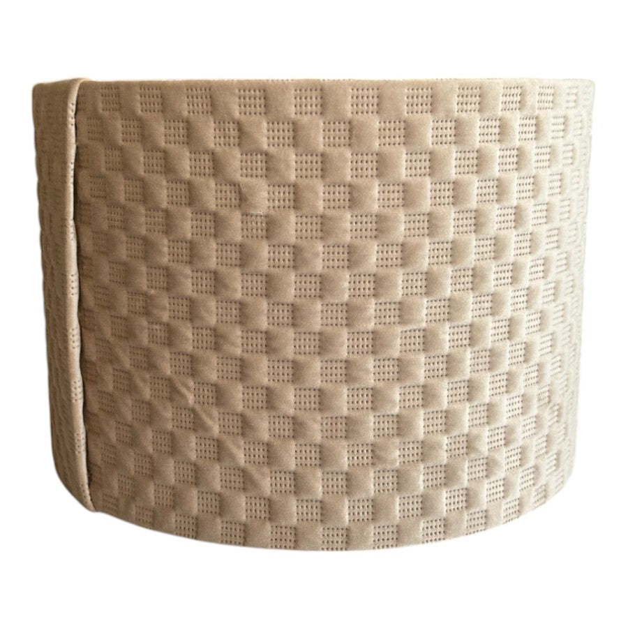 Shropshire Shades - Harrogate Natural Quilted Velvet Lamp Shade - Medium 33(D) x 20(H) cm