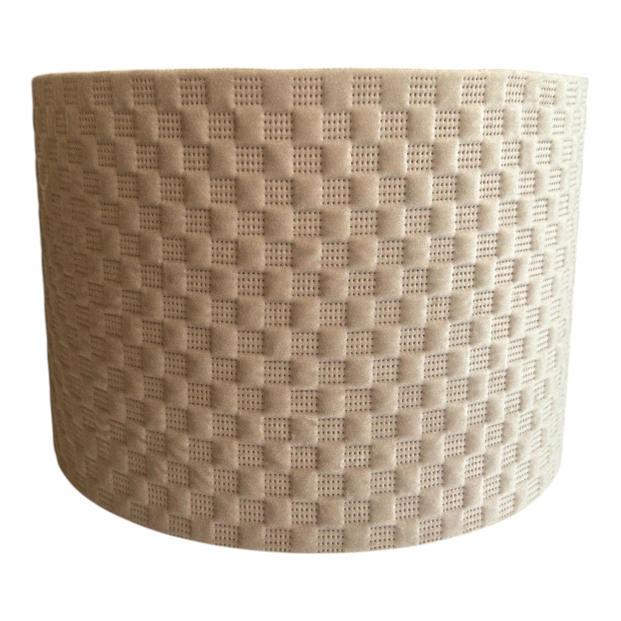 Shropshire Shades - Harrogate Natural Quilted Velvet Lamp Shade - Medium 33(D) x 20(H) cm