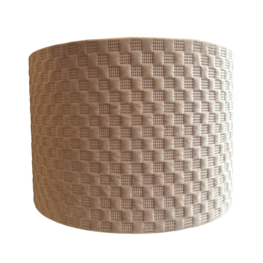 Shropshire Shades - Harrogate Natural Quilted Velvet Lamp Shade - Medium 33(D) x 20(H) cm