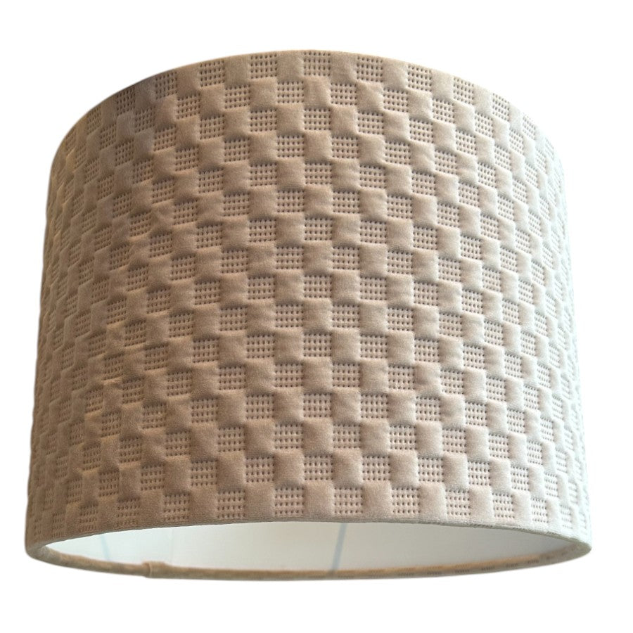 Shropshire Shades - Harrogate Natural Quilted Velvet Lamp Shade - Medium 33(D) x 20(H) cm