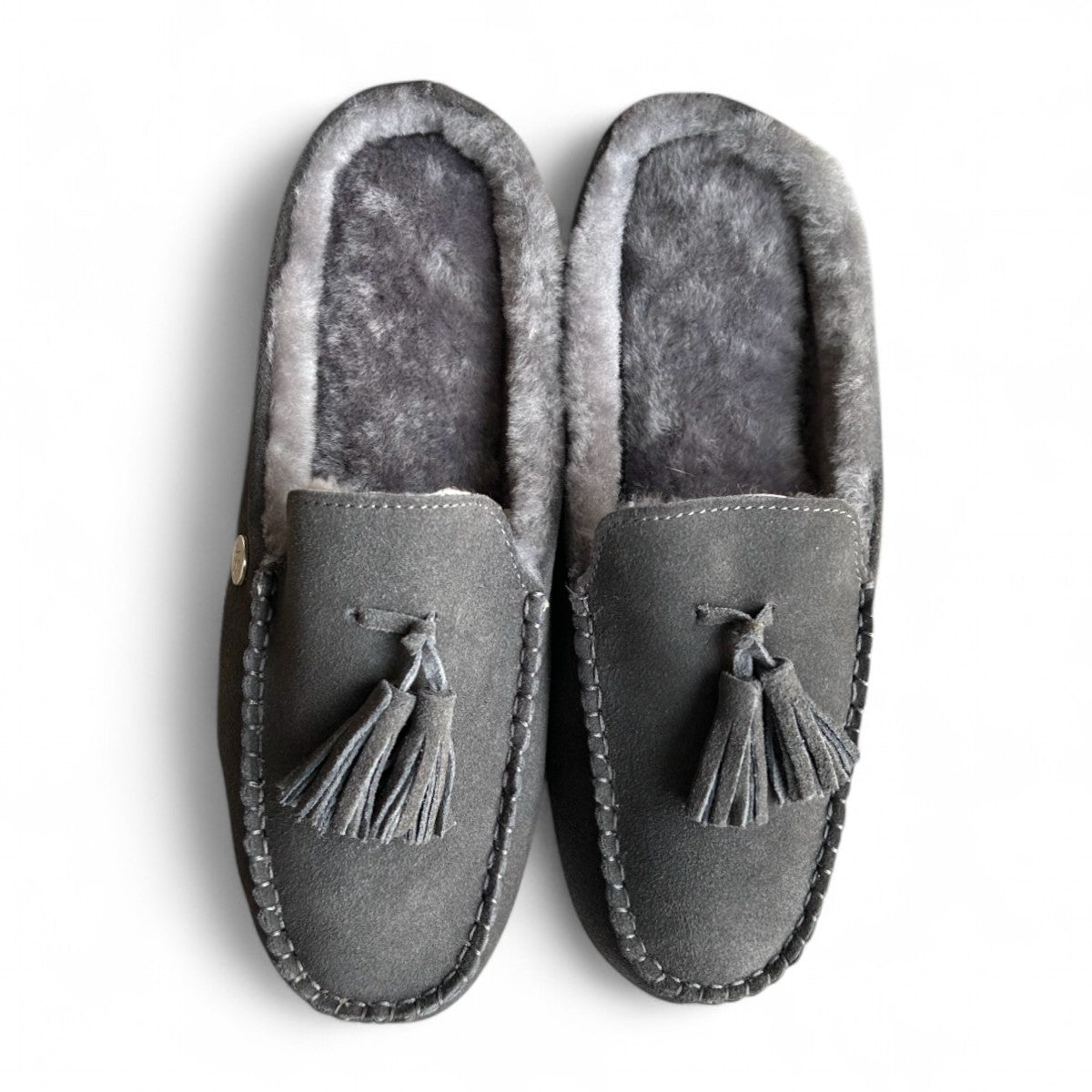 Just Sheepskin Men's Slippers Chiswick in Granite - UK Size 8 (EU 42)