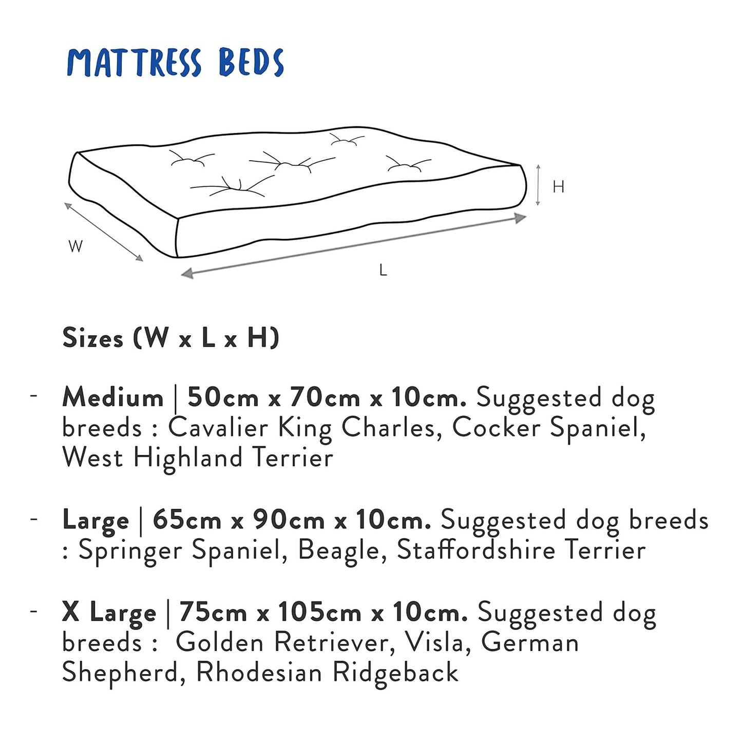Project Blu - Bengal - Eco Dog Bed (Mattress) - Medium | 70x50cm