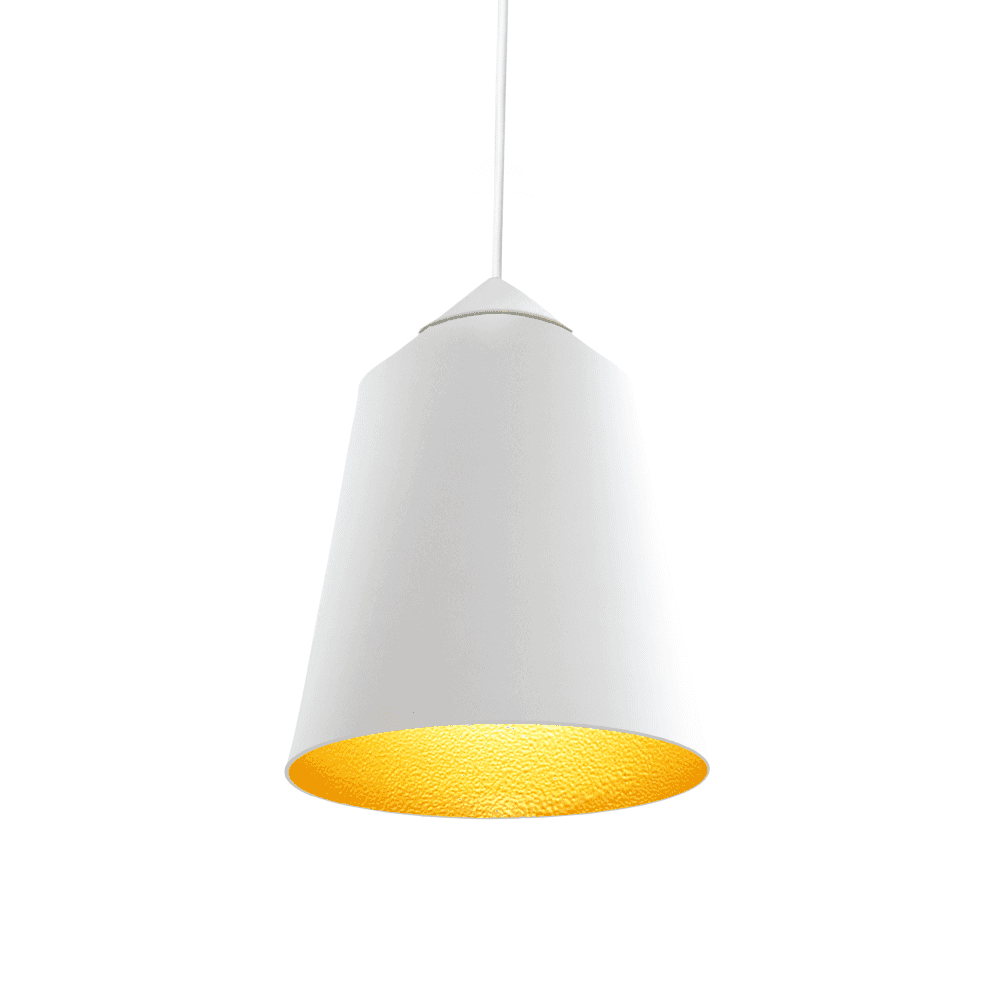 Innermost Circus 15 Ceiling Pendant Light – White/Gold, 15x18cm, Aluminium, E27 LED, Industrial Modern