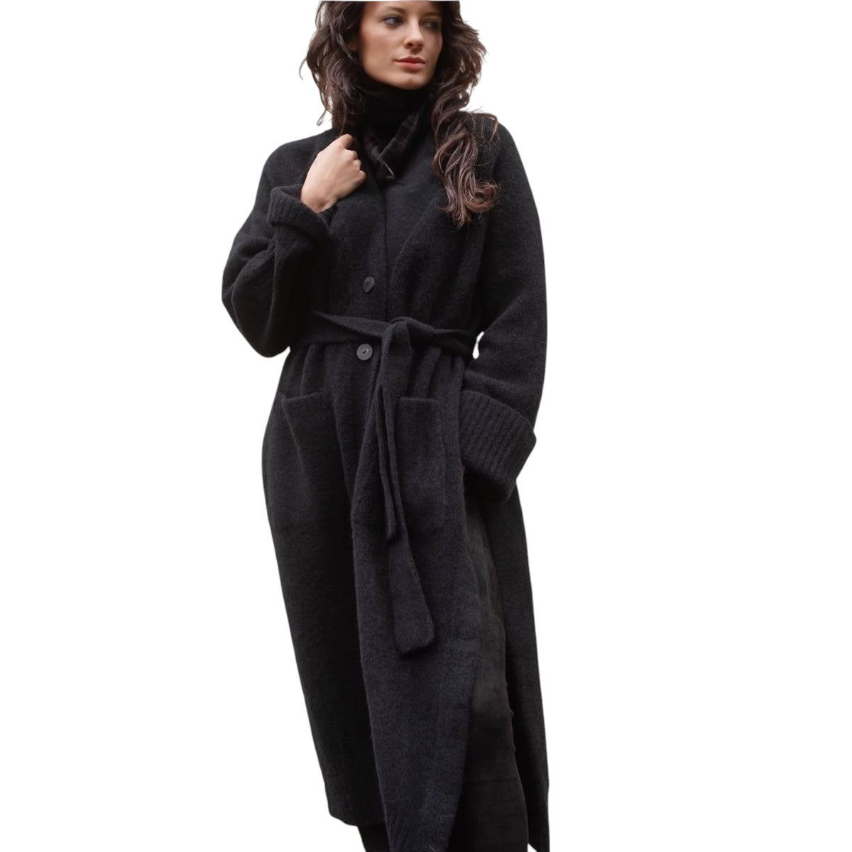 Isabel Benenato - Merino Wool Mix Longline Cardigan Size 42