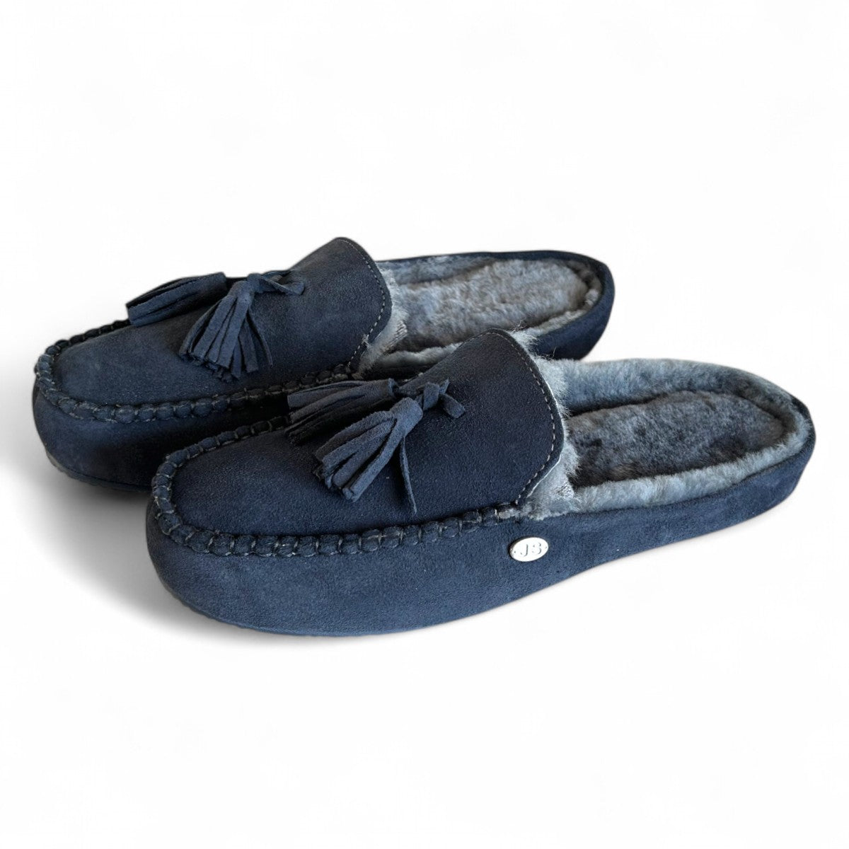 Just Sheepskin Men's Slippers Chiswick Dark Blue RRP £70