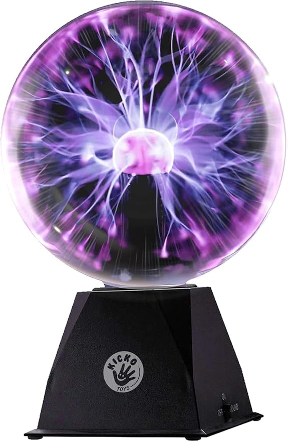 Kicko 7-Inch Plasma Ball - Purple Nebula Plasma Globe Touch and Sound Sensitive Lightning Lamp