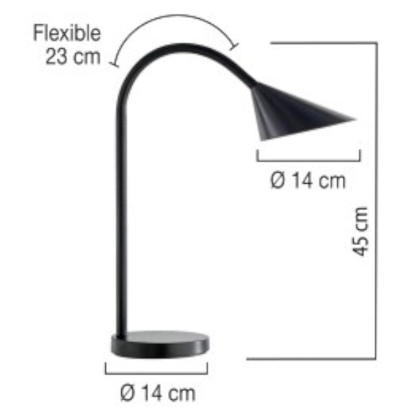 Unilux Sol LED Desk Lamp White Compact 4w 20,000 hrs 45 cm high