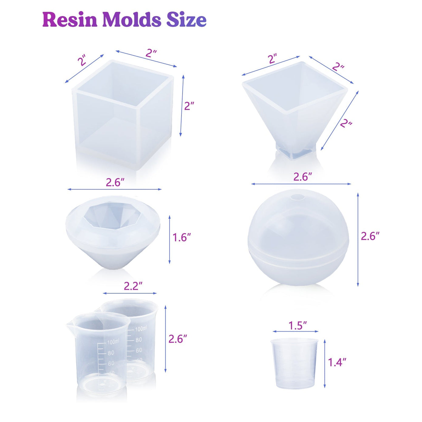 Let’s Resin Kit for Beginners, Decoration Set – 50 Pcs With Moulds