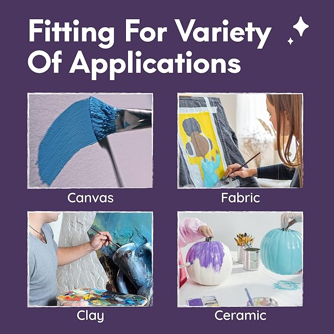 MozArt Artist's Acrylic Paint Set 24 x 12ml Tubes - Highly Pigmented Colours