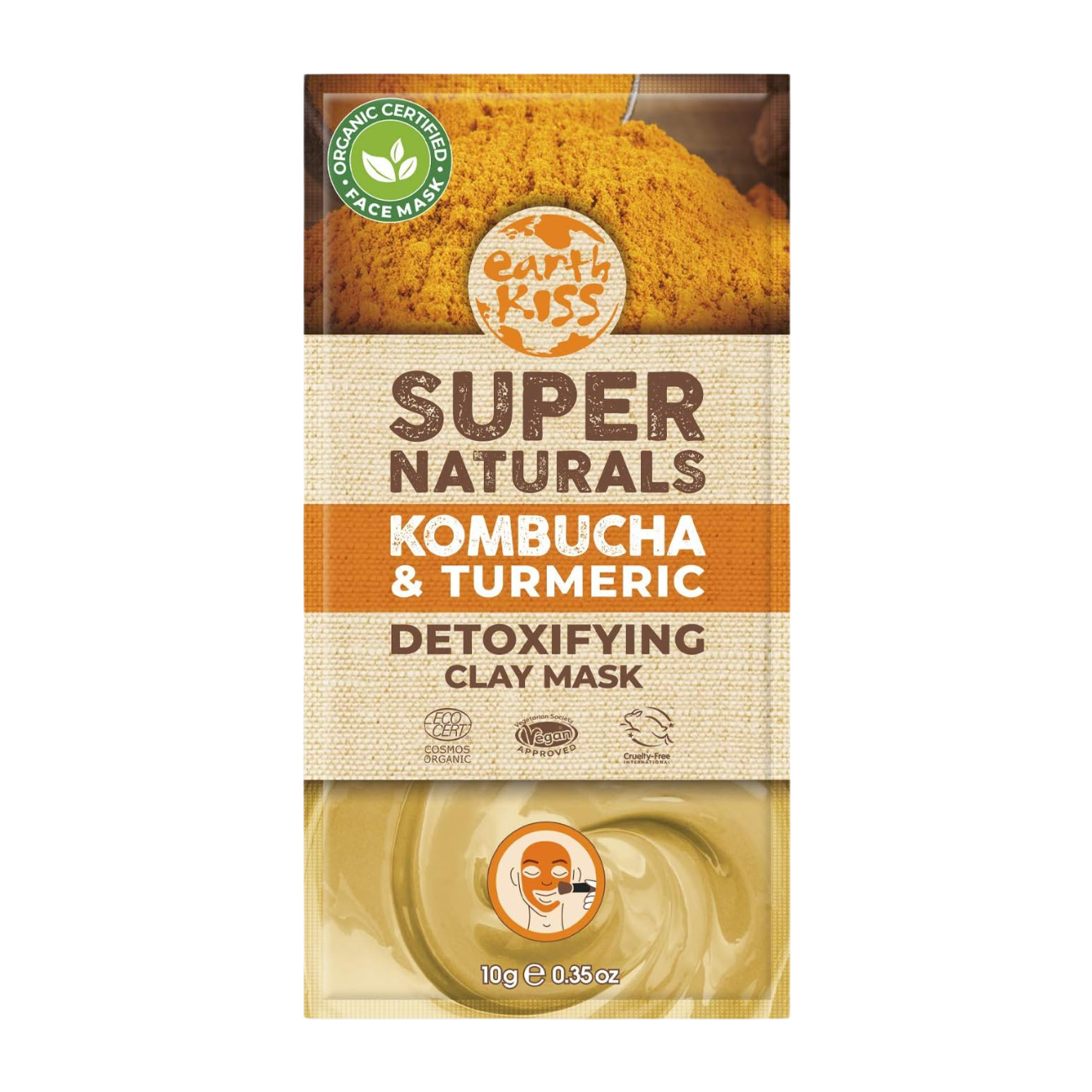 Earth Kiss - Organic Super Naturals Kombucha and Turmeric Detoxifying Clay Face Mask