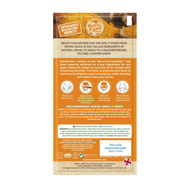 Earth Kiss - Organic Super Naturals Kombucha and Turmeric Detoxifying Clay Face Mask