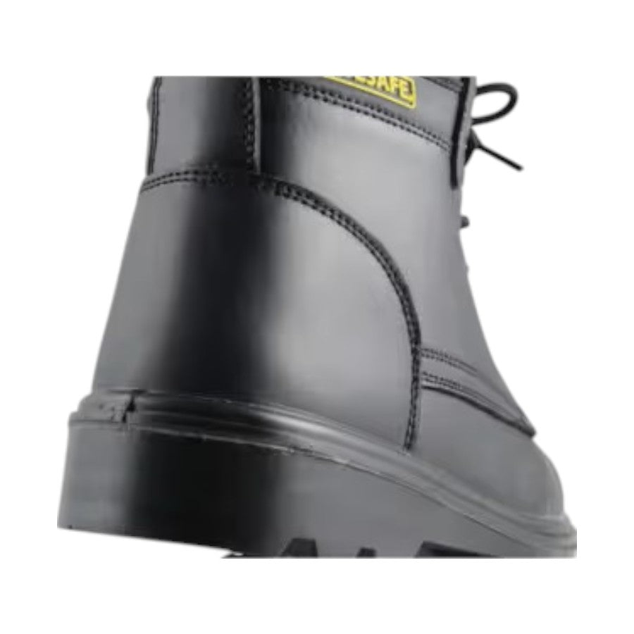 Sitesafe Trucker Metal Safety Leather Boots, Steel Toe Cap, S1P - Size 7, Black, Unisex