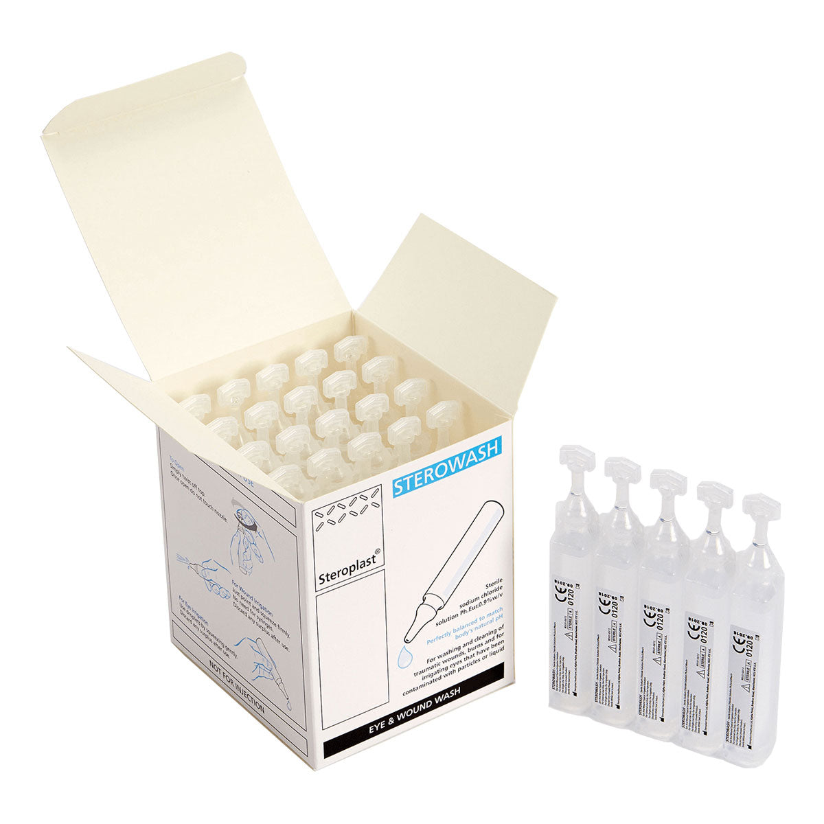 Sterowash Sterile Saline Eyewash Pods 25 x 20ml – Eye & Wound Wash Phials