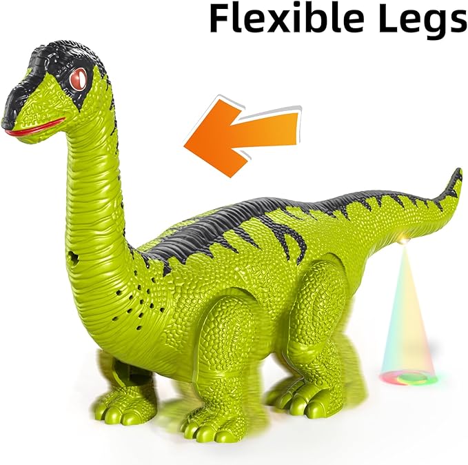 TEMI 3 Pack Electric Walking Dinosaur Toys with Roar Sounds and Lights, Realistic Robot T-rex for Toddler