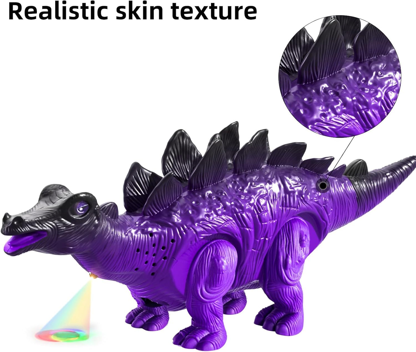 TEMI 3 Pack Electric Walking Dinosaur Toys with Roar Sounds and Lights, Realistic Robot T-rex for Toddler