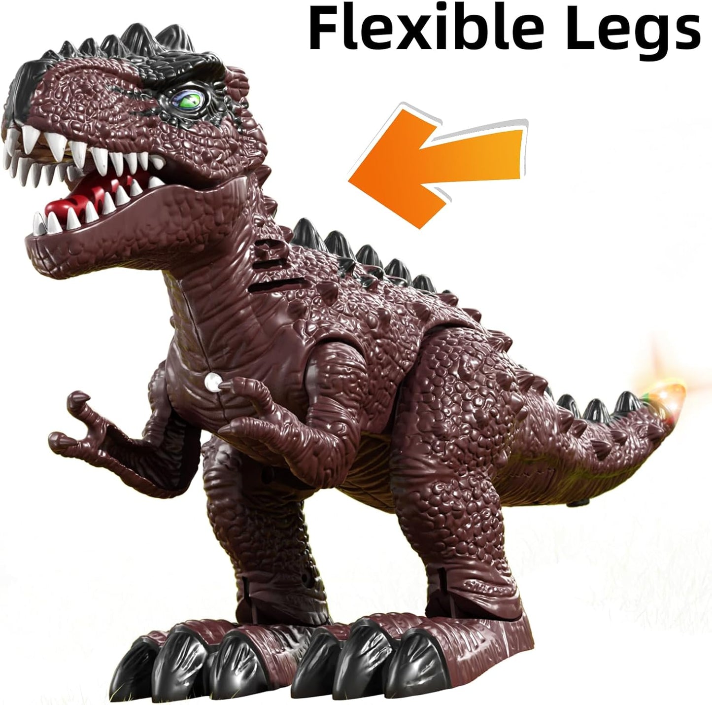 TEMI 3 Pack Electric Walking Dinosaur Toys with Roar Sounds and Lights, Realistic Robot T-rex for Toddler