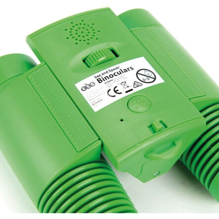 TTS See & Speak Recordable Binoculars 6-Pack – Green, 4x Magnification, 30s Voice Recorder, Ages 4–11 STEM learning