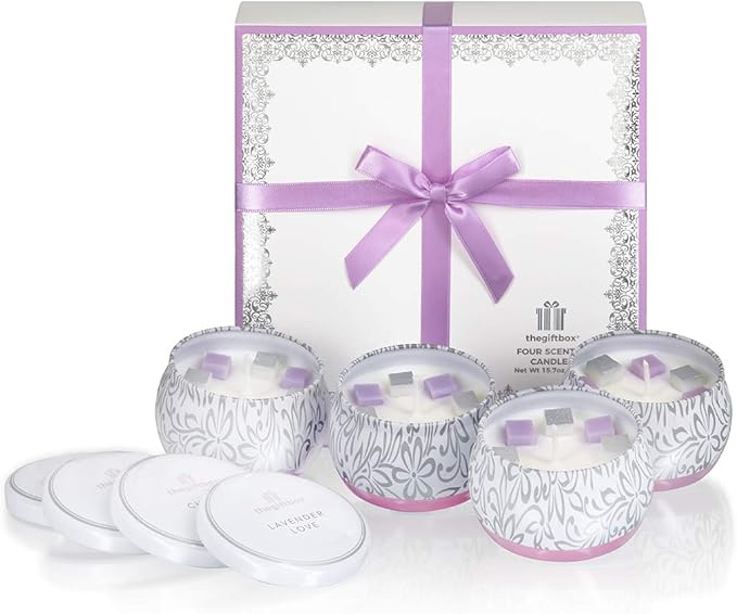 TheGiftbox - Scented Candles Gifts for Her. 4 Pack Tin Candles - Twinklelove