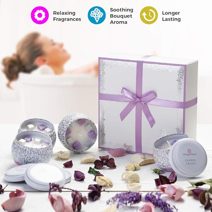 TheGiftbox - Scented Candles Gifts for Her. 4 Pack Tin Candles - Twinklelove