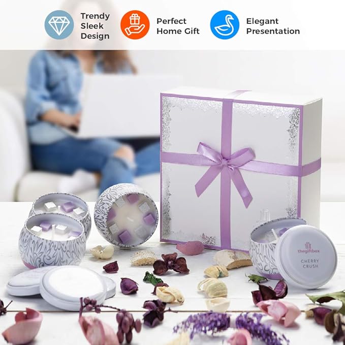 TheGiftbox - Scented Candles Gifts for Her. 4 Pack Tin Candles - Twinklelove