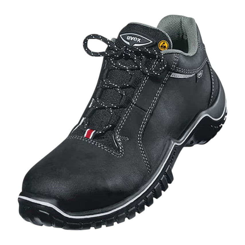 Uvex Motion Unisex Safety Trainers, ESD, Leather Upper, Steel Toe Cap, Black S3 - Size 7